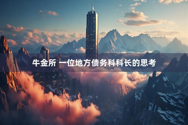 牛金所 一位地方债务科科长的思考